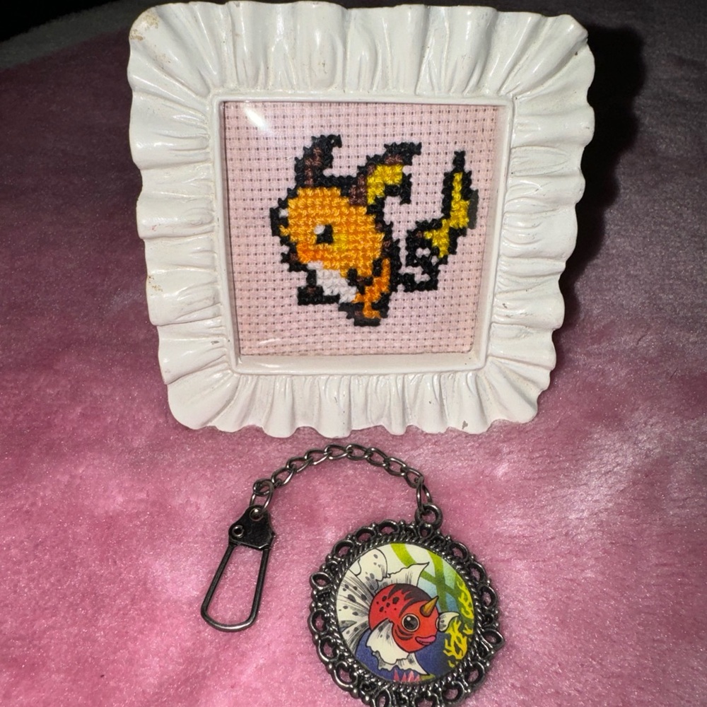 Pokemon Cross Stitch and Keychain